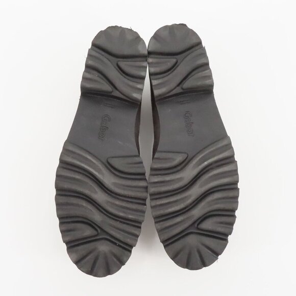 Gabor Womens 6.5 Gray Suede Leather Black Pyramid Stud Chunky Lug Sole Loafers - Picture 9 of 11